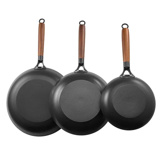 Cast Iron Skillet Set, Nonstick Surface, 8 10 12 Inch, Black