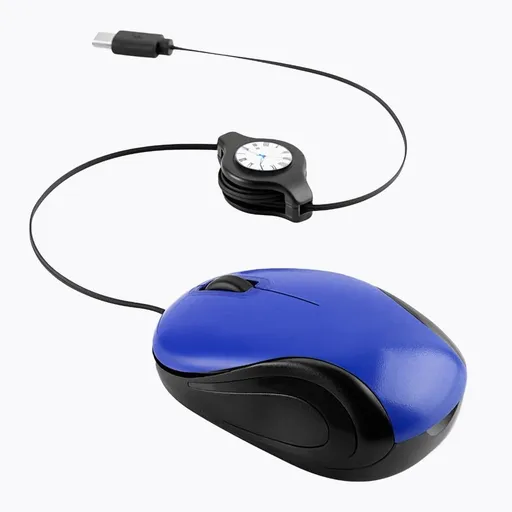 Type C Corded Mice Wire Mouse Retractable Stretchable 1000DPI Optical Small Travel Mouse for PC Desktop Notebook