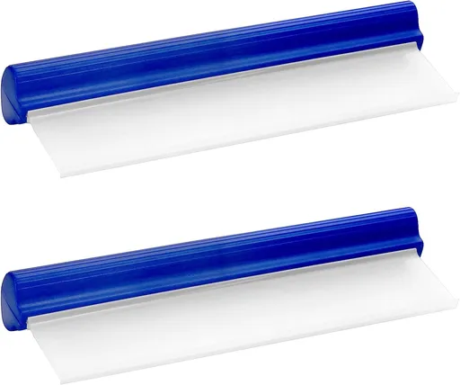 Car Squeegee, 2 Pack 12 inch Flexible Car Water Scraper Tool Silicone Window Squeegee for Car Or Home Use, Washing & Wiping Glass, Mirror & Shower Doors, Blue