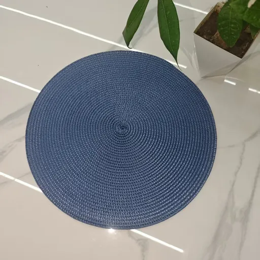6-pack Round Handwoven Placemats, Multiple Colors, Anti-Slip Heat-Resistant, Home Dining Table Mat, Nordic Style Decorative Mat(blue)