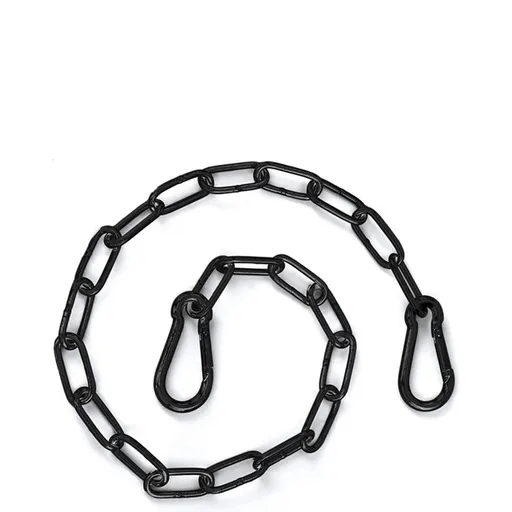 304 Stainless Steel Chain 3mm x 51cm, Multipurpose Black Security Chain for Gates Fences Pet Doors, Heavy Duty Hanging Lock Chain for Outdoor Indoor Use