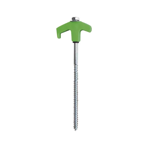 Tent Stakes Heavy Duty, 8 Inch Screw in Tent Stakes, Ground Anchors Screw in, Tent Pegs Camping Stakes, Metal Threaded Tent Spikes 4 pc Green