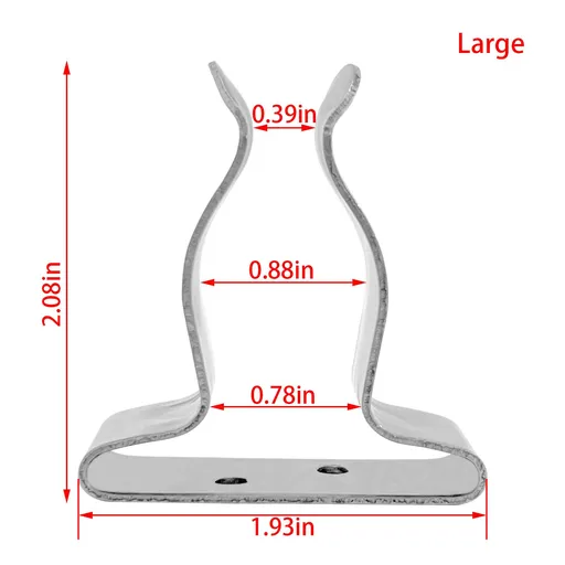 2Pcs Stainless Steel Boat Hook Spring Clamp Holder Spring Clip Silver Bracket Clip for for Boat Hook, Boat Pole, Fishing Rod