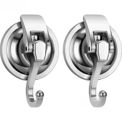 Suction Cup Hooks for Shower, Bathroom, Kitchen, Glass Door, Mirror, Tile – Loofah, Towel, Coat, Bath Robe Hook Holder ( 2Pack)
