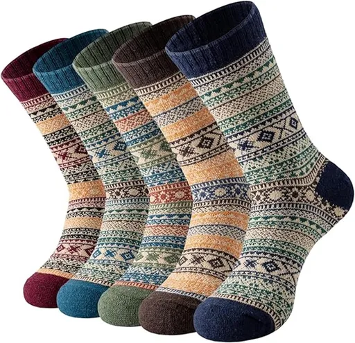 Socks - Women's Socks - Indoor Socks - Warm Winter Socks - Women's Round Neck Winter Socks - Warm and Thick Wool - Comfortable and Soft - Perfect as a Christmas Gift - Christmas Stocking Trim