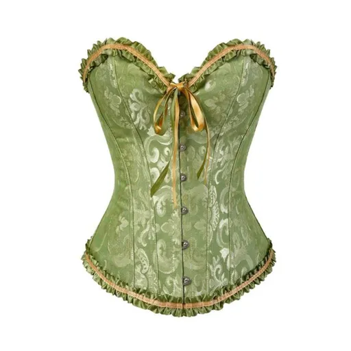 House Of Dasein Green Floral Lace Up Corset Sexy Erotic Lingerie - Green - Xl