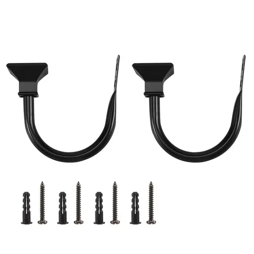 Set of 2 Square Metal Decorative Curtain Hold Backs, Wall Mounted Window Drapery Tiebacks for Bedroom, Livingroom, Come with Screws, Black