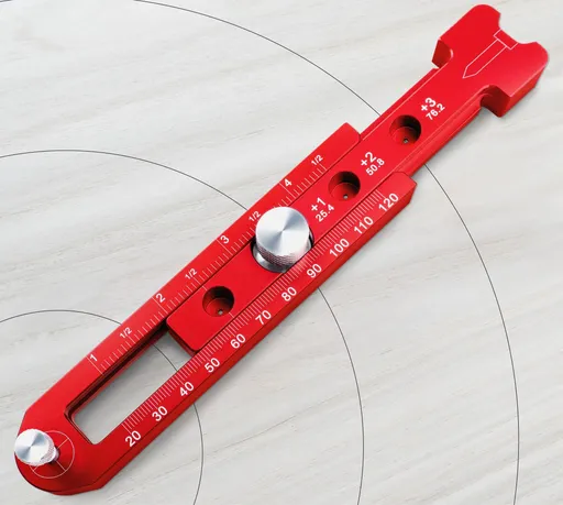 Woodworking Compass Scriber, Portable Aluminum Alloy Woodworking Compass Tool, Adjustable Metric/Inch Arc Drawing Ruler (Mini)