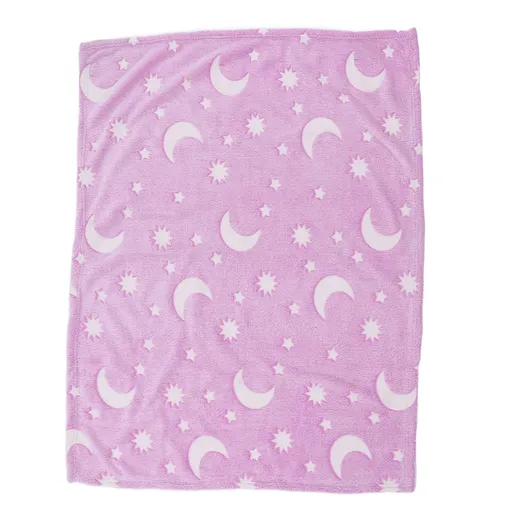 1.52x1M Luminous Blanket Double Sided Polyester Glowing Blanket Bedroom Air Conditioning Blanket for KidsPurple