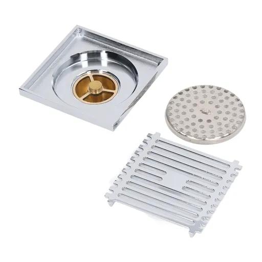 Electroplating Floor Drain Odorproof Insect Proof Large Displacement Floor Drain with Hair Filter and Cover Set Shallow Water