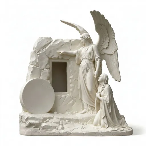 Praying Angel Statue with Open Wings - Religious Figurine Depicting Angel in Prayer, Spiritual Home Decor