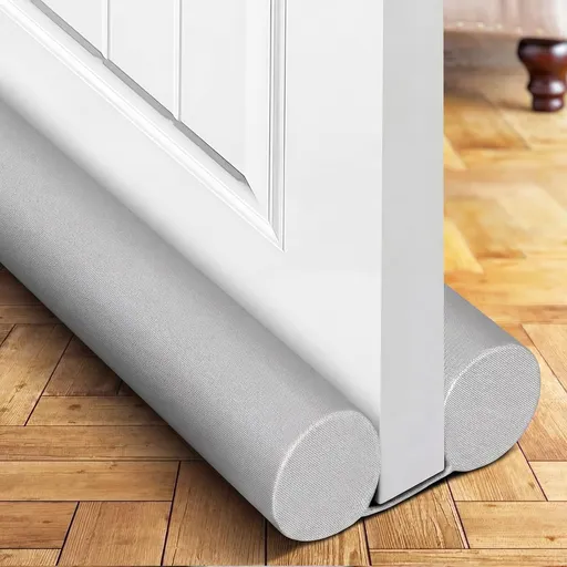 Door Draft Stopper Sweep Weather Stripping Noise Blocker Window Breeze Adjustable Closers, Grey Gray 36 inch