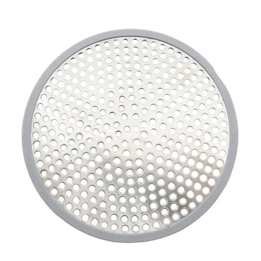 Shower Drain Hair Catcher, Stainless Steel Bathtub Sink Strainer, 4.72in Mesh Filter Stopper Cover with Silicone Rim, for Bathroom, Laundry, and Shower Floor.