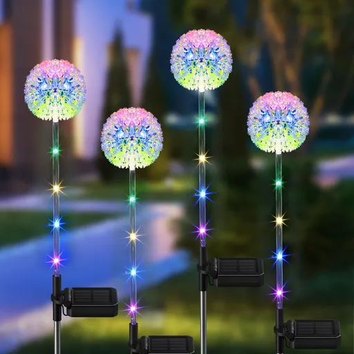 Solar Garden Lights Outdoor Decorative 4 Pack Colorful LED Waterproof