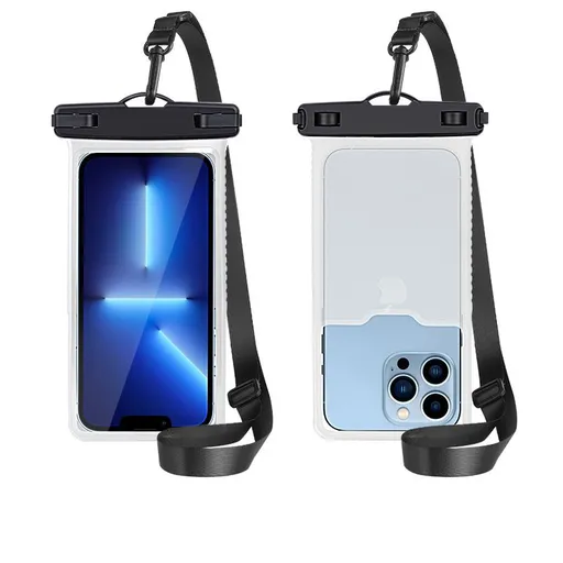 Waterproof Phone Pouch IPX8 Floating Dry Bag with Lanyard, Universal Touchscreen Case for Beach, Swimming, Boating, Hiking, Rainy Commute and Outdoor Work (Translucent)