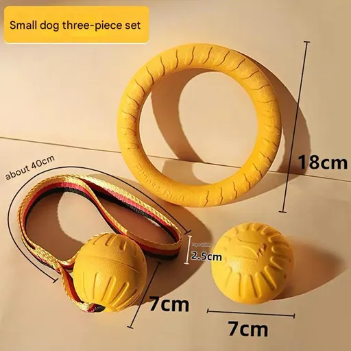 4 Piece Dog EVA Floating Ring Toy Set Interactive Tug-of-War and Water Frisbee Durable Chew and Teething Toy Lightweight Design