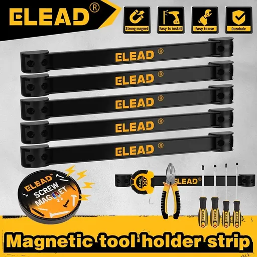 ELEAD 6Pcs 12 Inch Magnetic Tool Holder Storage Organizer Wall Mount Rack Strip