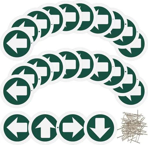 36 Piece Trail Markers Reflective Green Signs Waterproof Aluminum for Hiking Camping Hunting