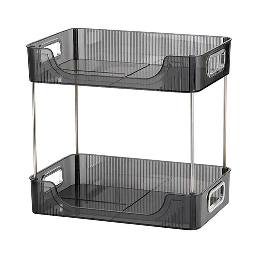 Desktop Organizer 2 Tier Ample Space Modern Storage Rack Shelves for Office Bedroom Home Decoration Grey