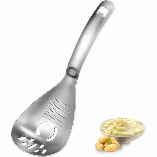 Multifunction 304 Stainless Steel Cooking Spoon with Potato Masher Egg Yolk Separator Grater Bottle Opener Slotted Spoon Kitchen Tool