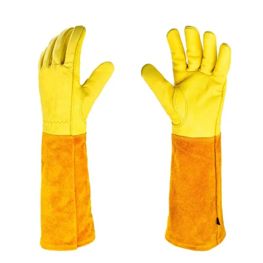 Gardening Gloves Thorn Proof Leather Long XL for Men and Women