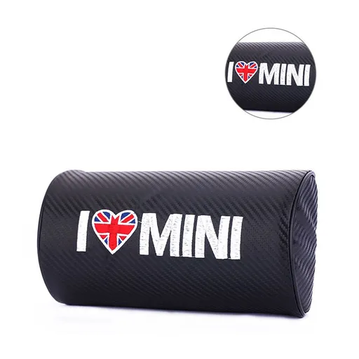 Car Headrest Pillow Carbon Fiber Pattern Love MINI Semi-circular head restraint