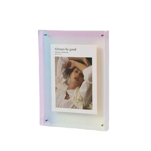 Acrylic Photo Frame Double-Sided Clear Display with Screw Mount – 16x21cm - Colorful