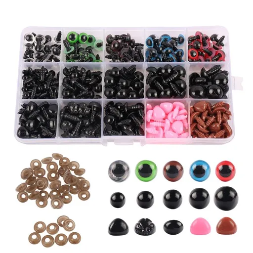 560Pcs Plastic Safty Eyes Stuffed Crochet Eyes Craft Eyes with Washers for DIY Making of Teddy Bear, Doll, Plush Anima