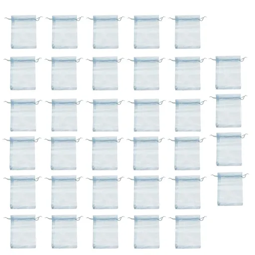 50Pcs Organza Drawstring Bags Sky Blue for Wedding Favor Bags and Jewellery Holders
