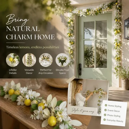 Spring Butterfly Style A Lemon Artificial Vine Wall Hanging Decor