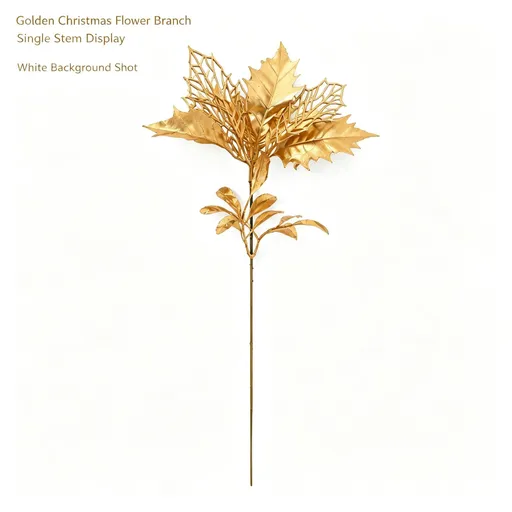 Christmas Gold Flower Stem Artificial Floral Pick DIY Holiday Decor SD55 2 Pcs for Christmas Gifting