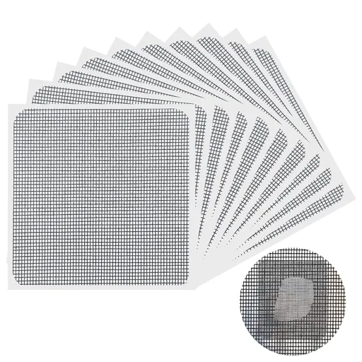 Window Screen Repair Patch,Screen Mesh Tape, Repair for Window and Door Tears Holes, 10 Patches, 4"x 4"(10cm x 10cm)，Black