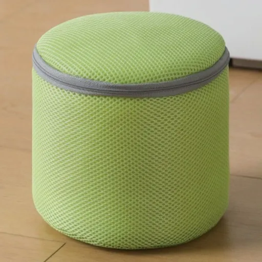Cylindrical Sandwich Mesh Bra Laundry Bag, Anti-Deformation Underwear Washing Bag — Green