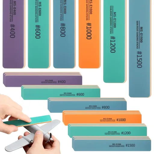 24 Pcs Sanding Stick Wet and Dry Use Polishing Sanding Stick for Plastic Model and Miniature Model #400 #600 #800 #1000 #1200 #1500