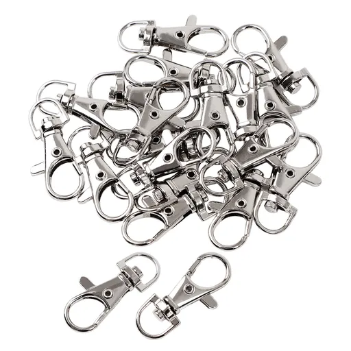 20 Pcs Metal Lobster Swivel Claw Clasp Hooks,Trigger Clip Buckle with Round Eye Swivel D Keyring Key Ring for Keychains