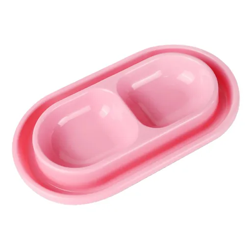 Cat Bowls for Food and Water Easy to Clean Ants Away Outside Pet Double Bowl Large Blue Large Pink