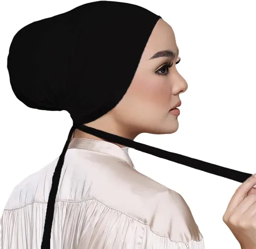 Women Under Scarf Hat Hijab Cap Islamic Muslim Under Scarf Hijab Cap with Tie-Back Closure