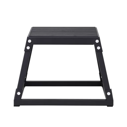 Plyometric Jump Box, 12 Inch Plyo Box, Steel Plyometric Platform and Jumping Agility Box, Anti-Slip Fitness Exercise Step Up Box for Home Gym Training, Conditioning Strength Training, Black