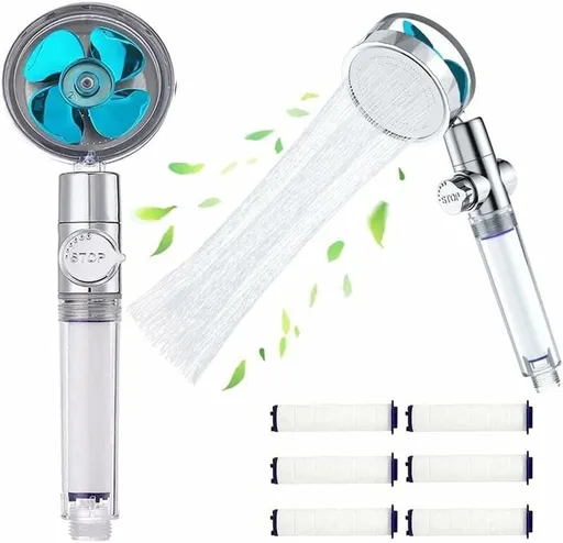 High Pressure Shower Head with 6 Filter Elements