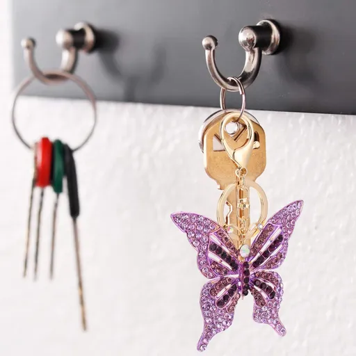 Butterfly Key Chains Butterfly Key Chain Pendants Alloy Key Chain Pendant Gifts for Women Purple as a mobile phone, bag pendant