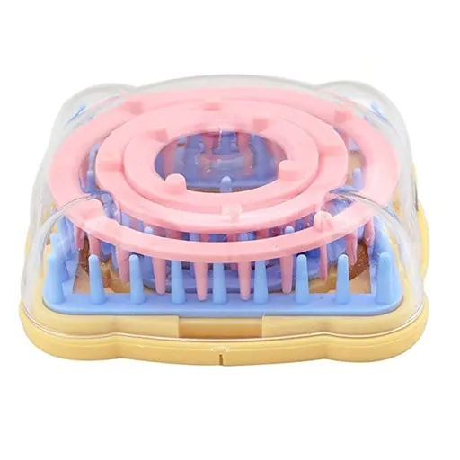 Flower Knitting Loom Kit,DIY Wool Yarn Flower Maker Weaver Tool Set with Needle Square flower weaving device