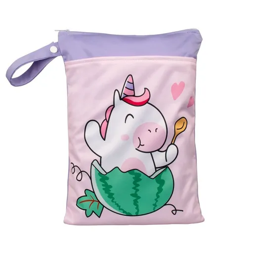 Cartoon Storage Hanging Bag Travel Dry Wet Separation Unicorn 25cm*35cm (double zipper)