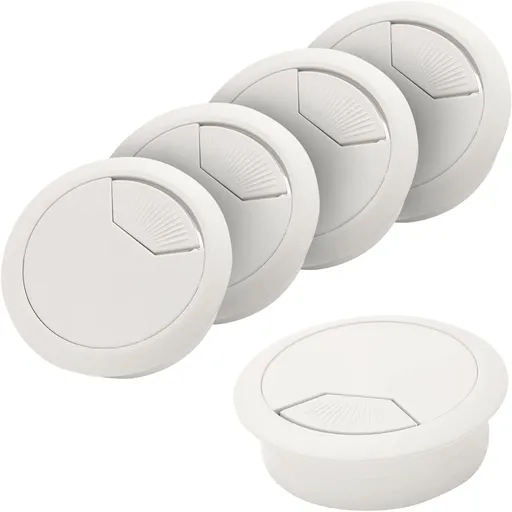 Biaungdo 5 Pcs 2 Inch Desk Grommet, Wire Cable Cord Hole Cover Grommet Cable Cord Organizer for Home, Office, White
