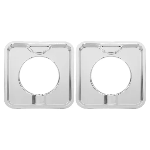 Heavy Duty Square Gas Range Pans 2Pcs Stainless Steel Drip Catching for Cookers