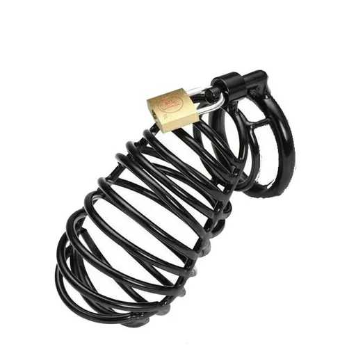 House Of Dasein 40 / 45 50Mm Lockable Black Cock Ring Stainless Steel Chastity Device Cage - Black - 50Mm