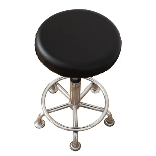 2 pack Round Cover with Elastic for Cushion Barstool, Waterproof Leather Slipcovers, Dia 12-14", Set of Foam Padded Seat Cushions for Vanity Chairs Indoors (High: 2-2.7",Only 2 chair covers)