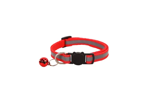 Cat Collar Reflective Safety Buckle Adjustable 19-32CM Red