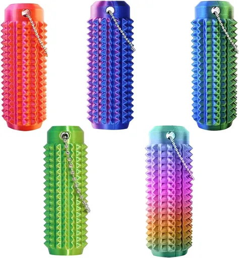 5PC Little Ouchies Fidget Toys Adults, Pain Stim Pocket Sensory Toys for Anxiety and Stress Reduction,Portable Travel Stress Relief Spiky Fidget Keychain (Style-1)