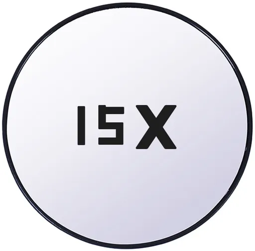 Make-up Mirror - 15x Magnification - With Suction Cup - Magnifying Mirror - Round - Portable Bathroom Shower Mirror - For detailed make-up and skin care up close - 88mm