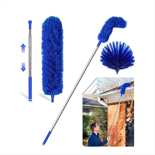 Cobweb Duster with Extension Pole, Spider Web Brush and Washable Ceiling Duster Kit, 15-100 Inch Long High Rigidity